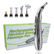 USB Rechargeable 5 in 1 Acupuncture Massage Pen Powerful Meridian Energy Pen for Pain Relief